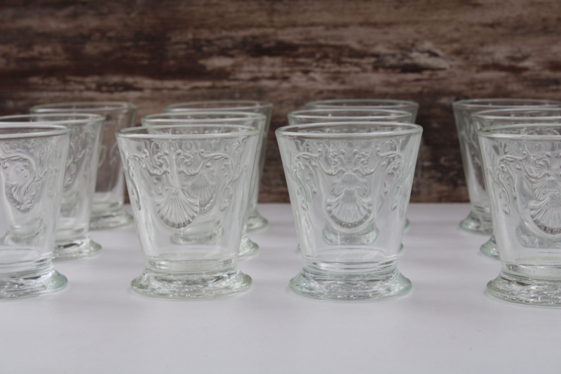 La Rochere France glassware, set of twelve old fashioned tumblers Versailles shell pattern