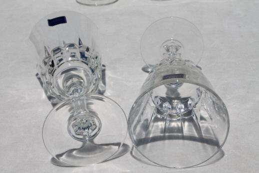 Lady Victoria label crystal wine glasses, Cris d'Arques France Chantelle pattern glass