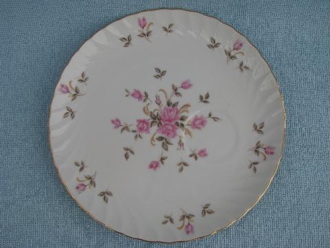 Lefton - Japan vintage hand painted china pink roses snack sets