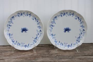 Lenox Les Saisons vintage French country blue white china toile print dinner plates Spring