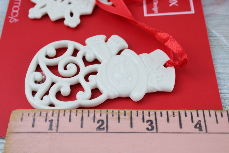 Lenox china Christmas ornaments, Charm bundle set angel, snowflake, snowman Macys exclusive