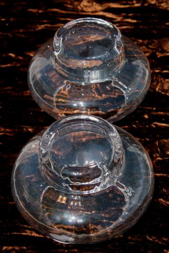 Lenox glass candle holders, set of stacking bubble glass votive holders