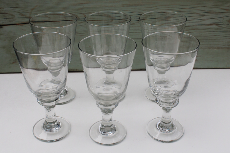 https://laurelleaffarm.com/item-photos/Libbey-Flare-crystal-clear-chunky-glass-water-goblets-wine-glasses-set-of-6-Laurel-Leaf-Farm-item-no-rg050534-2.jpg