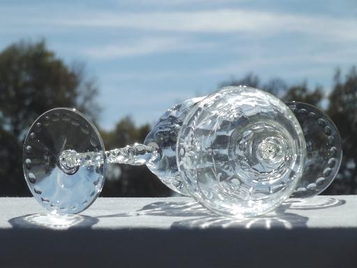 Libbey / Rock Sharpe water glasses, vintage stemware goblets set for 8 