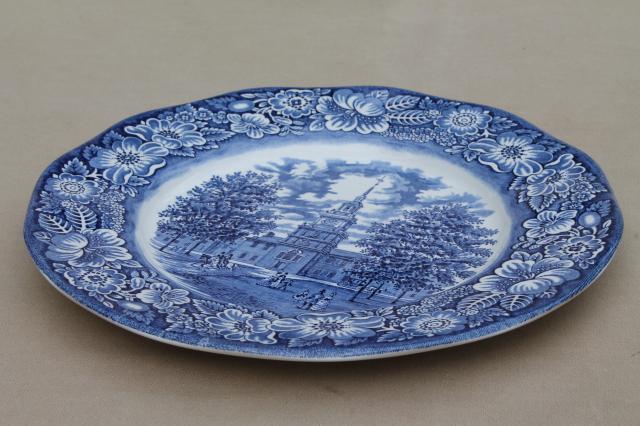 Liberty Blue Plate Independence Hall Plate Ceramic Plate for wall handing Vintage Plate Home Decor