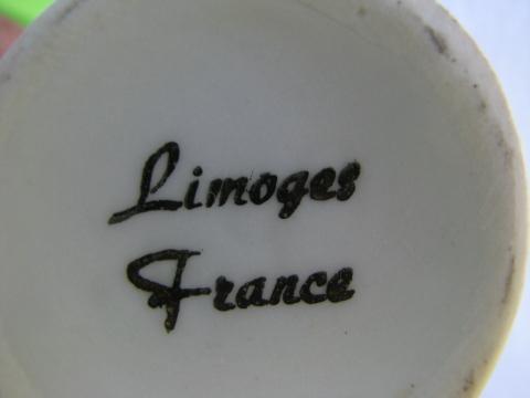 Limoges - France, vintage french china holy water pitcher, l'apparition Lourdes