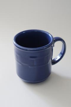 Longaberger Woven Traditions pottery mug cornflower blue color, early 2000s vintage