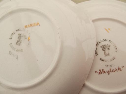 Lord Nelson chintz china sandwich plates set, four different patterns