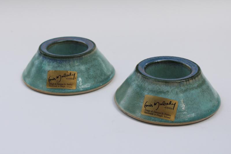Louis Mulcahey Dingle Ireland modern art ceramic candle holders, Irish pottery