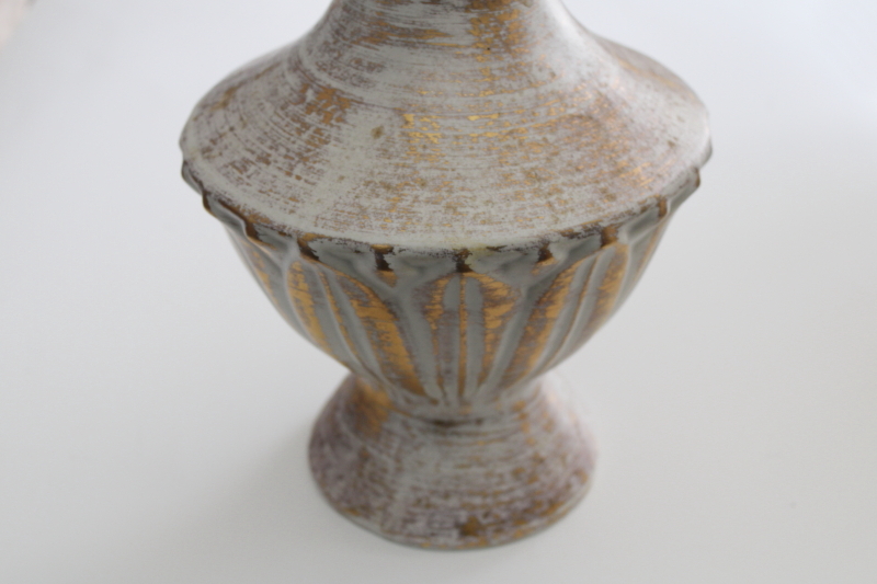 MCM vintage Royal Haeger Gold Tweed brushed matte glaze art pottery, tall ceramic vase