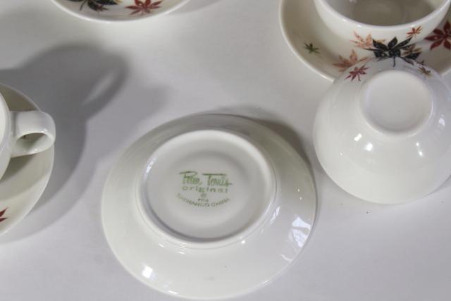 MCM vintage Shenango china, heavy ironstone restaurant ware cups & saucers Peter Terris design