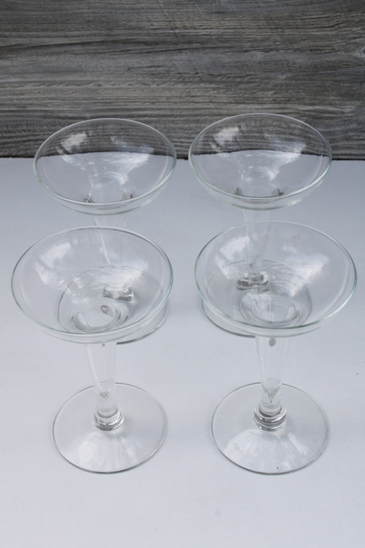MCM vintage hollow stem champagne glasses or mod cocktail glasses, retro bar glassware