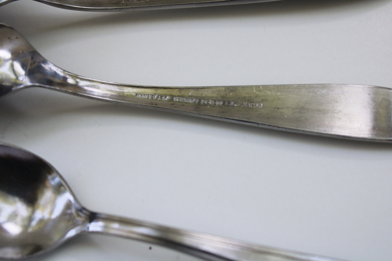 MCM vintage stainless flatware, set of 8 grapefruit spoons, serrated edge teaspoons