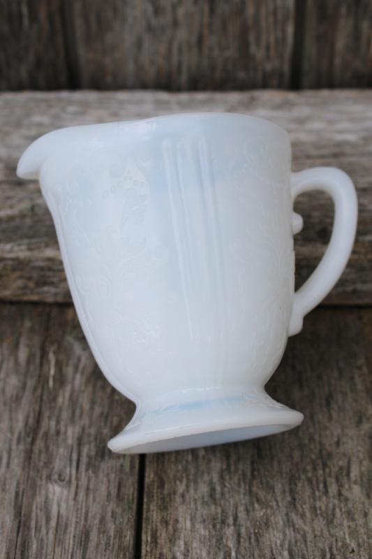 Macbeth Evans Monax American Sweetheart glass cream pitcher, 1930s vintage creamer