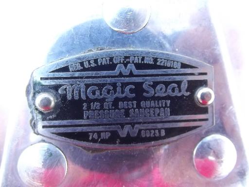 Magic Seal pressure cooker, 2 1/2 qt size for fried chicken, canning