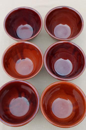 Marcrest daisy dot stoneware chili bowl set, deep bowls for hearty stew or soup bowls