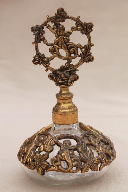 Matson ormulu gold metal filigree glass dauber perfume bottles ...