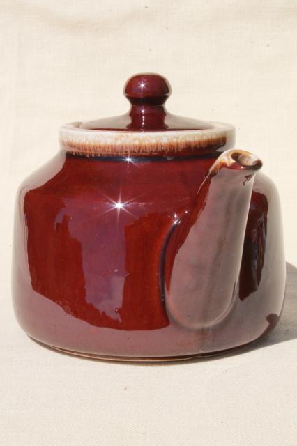 McCoy pottery brown drip glaze teapot, vintage tea pot