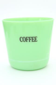McKee jadite green depression glass Coffee canister jar for 20s 30s vintage hoosier