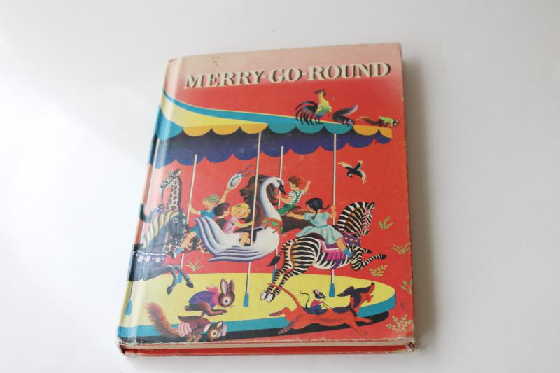 Merry Go Round early reader, vintage 1960 reading book Richard Scarry illustrations