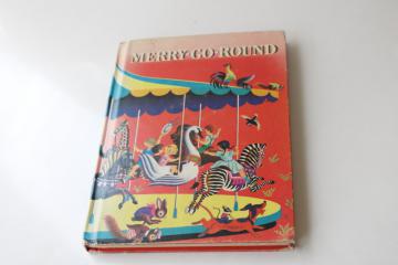 Merry Go Round early reader, vintage 1960 reading book Richard Scarry illustrations