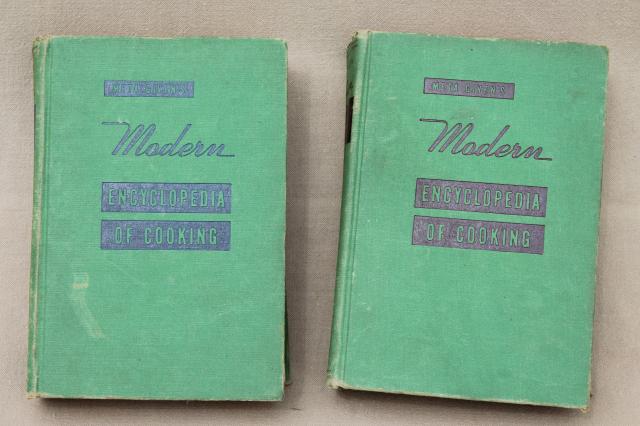 Meta Given's Modern Encyclopedia of Cooking vintage 1940s two volume cookbook set