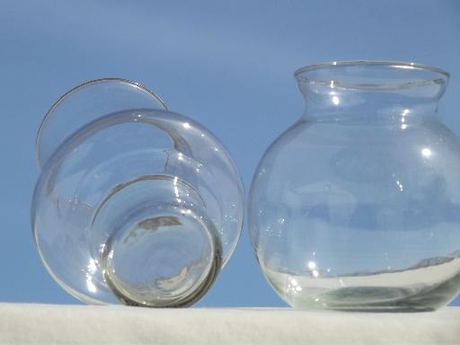 Mexican glass hurricane shade candle lamps w/ glass globe vase bases