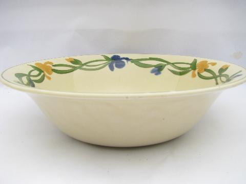 Mexico hand-painted flowers, TitianWare English china bowl, vintage Adams-England