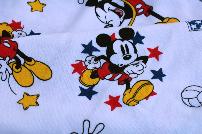 Mickey Mouse athletic all stars print fabric, soft cotton jersey knit