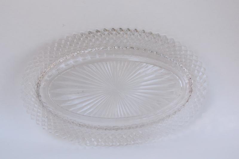 Miss America vintage Anchor Hocking crystal clear depression glass oval celery tray
