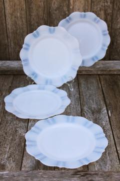 Monax opalescent milk glass, depression vintage American Sweetheart luncheon plates