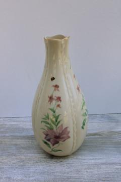 Morningside Cottage Lenox flower vase, ivory china w/ botanical florals