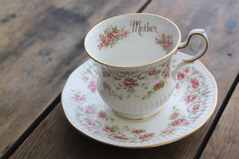 Mothers day gift vintage tea cup & saucer, Rosina Queens England bone china