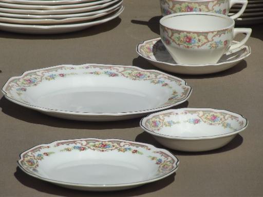 Mount Clemens Mildred floral china dishes for 10, vintage Mt Clemens ...