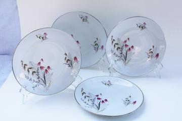 Mountain Bell Royal Duchess Bavaria china, vintage porcelain salad plates w/ wildflowers