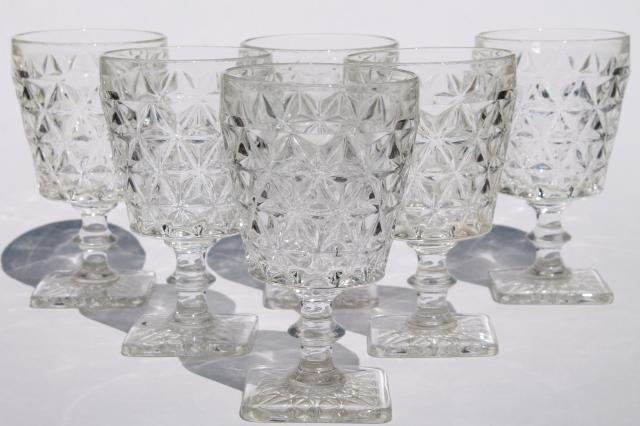 Mt Vernon Imperial crystal clear wine glasses, vintage Mount Vernon goblets