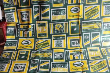 NFL Green Bay Packers print fabric remnant, quilting cotton for crafts etc