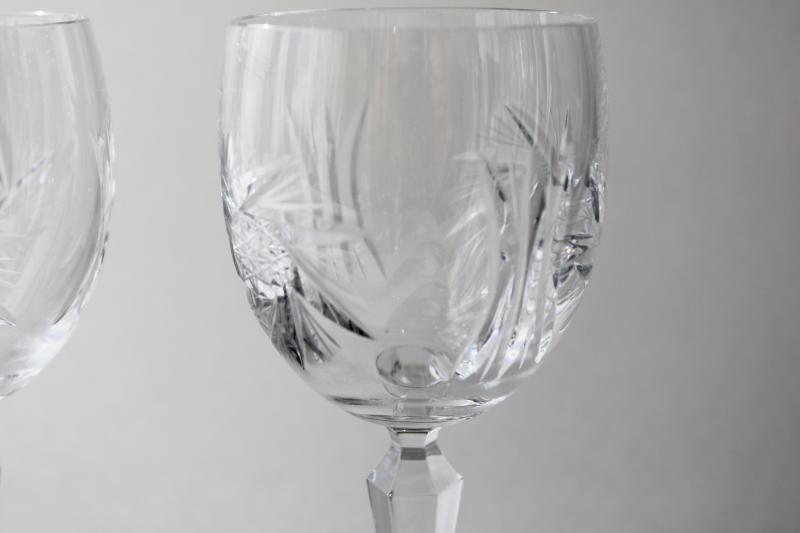 Nachtmann crystal pinwheel pattern glasses, vintage wine or water goblets