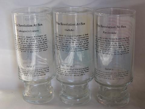 National Flag Foundation 1970s vintage collector's glasses, set of six