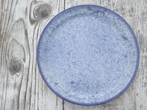 Nelson blue sponge ware stoneware pottery plate, dinner / serving plate