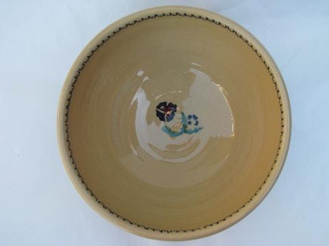 Nicholas Mosse - Ireland, pansy pattern bowl, Irish yellow ware pottery