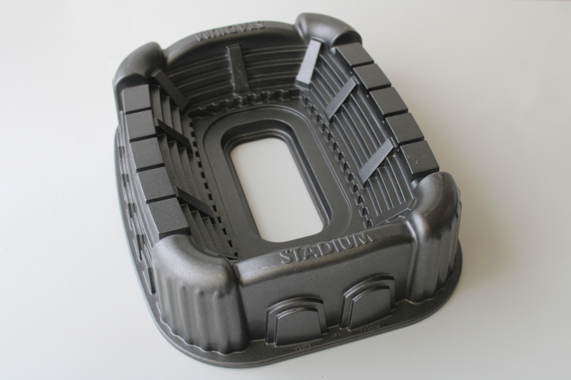 Nordic Ware game stadium cake pan, cast aluminum baking pan non-stick finish