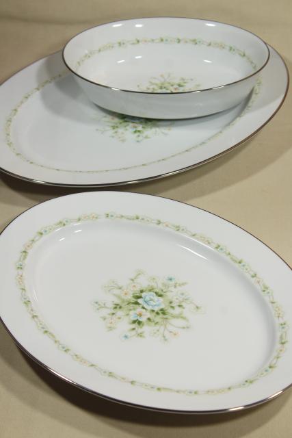 Noritake Poetry pattern china dinnerware, vintage Thanksgiving turkey platter & serving ware