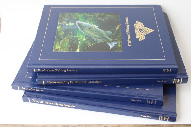 North American freshwater game fish & trout fishing books lot, fisherman guides 