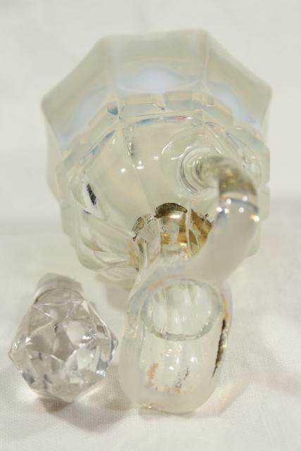 Northwood Regal opalescent glass cruet bottle, antique vintage EAPG