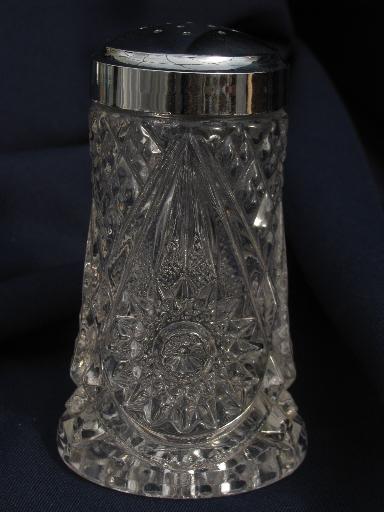 Nucut star pattern, vintage Imperial glass sugar shaker caster castor?
