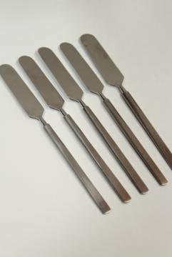 Obelisk Copenhagen Cutlery stainless steel butter knives, mod design vintage flatware