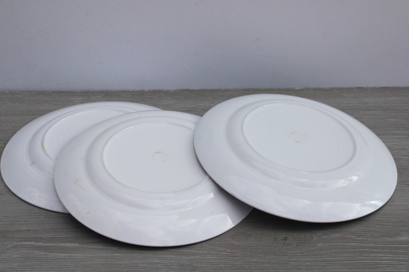 Occupied Japan vintage ironstone dinner plates, Real Old Willow blue  white china Chinese export style