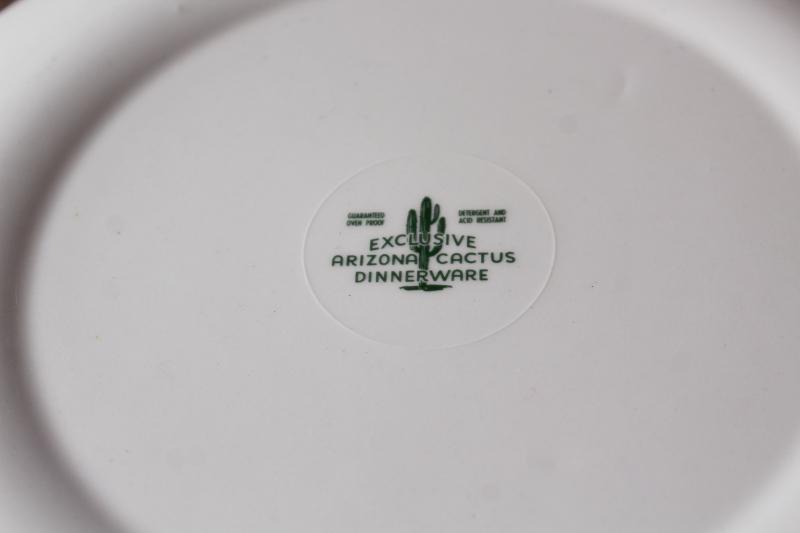 Ocotillo dinner plate, vintage Arizona Cactus dinnerware Universal pottery Blakely pattern