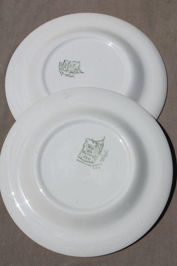 Old Curiosity Shop pattern china, vintage Royal transferware dinner plates